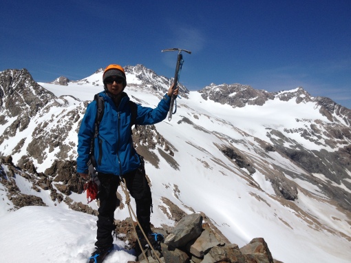 Yan on the Summit of Mt Kitchener.